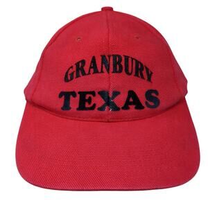 Granbury Texas Slideback Baseball Cap Red One Size Adjustable 6 Panel Nissun